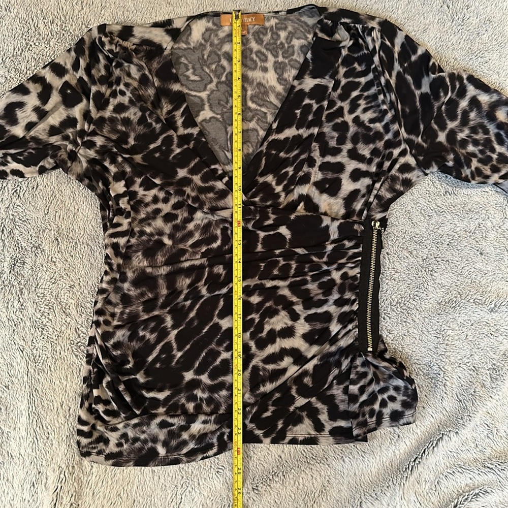 Leopard Print Faux Wrap Top - Picture 8 of 13